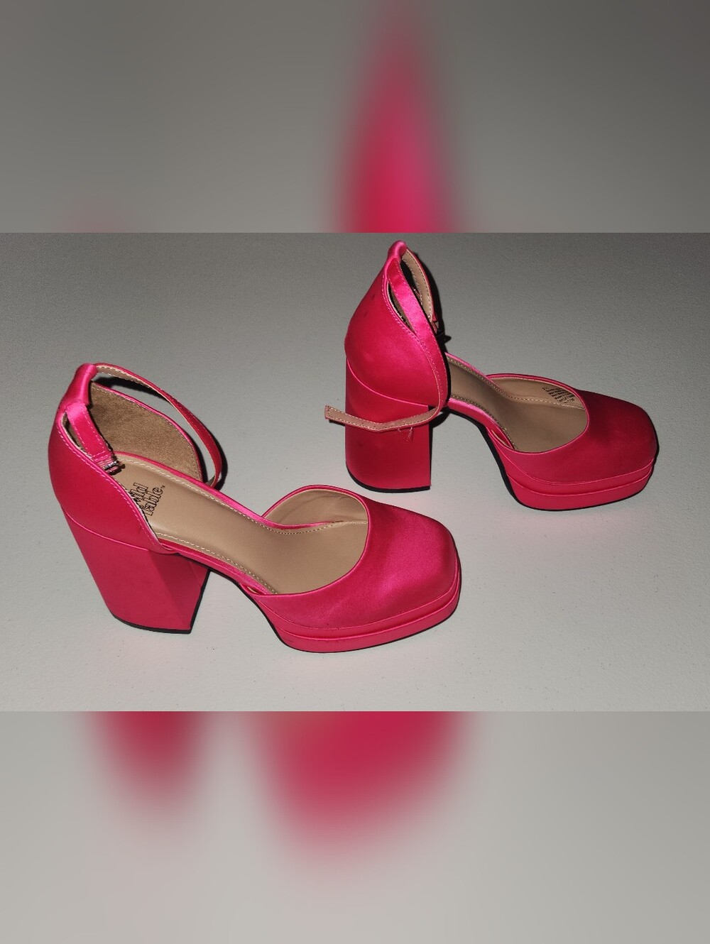 Pink Satin Wild Fable Bianca Platform Block Heel Sandals Size 5.5